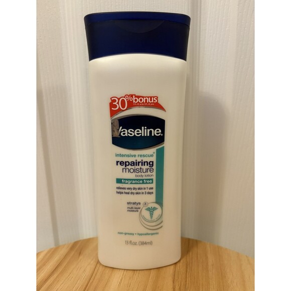 Vaseline Intensive Rescue Repairing Stratys Moisture Body Lotion Fragrance Free - Picture 1 of 16